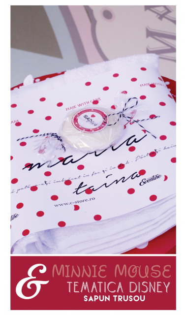 Trusou de botez pentru fetite de inspiratie Disney cu Minnie Mouse, Red Dots  9